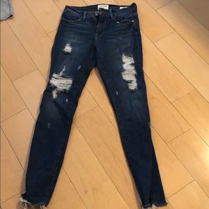 Frame le high skinny distressed jean